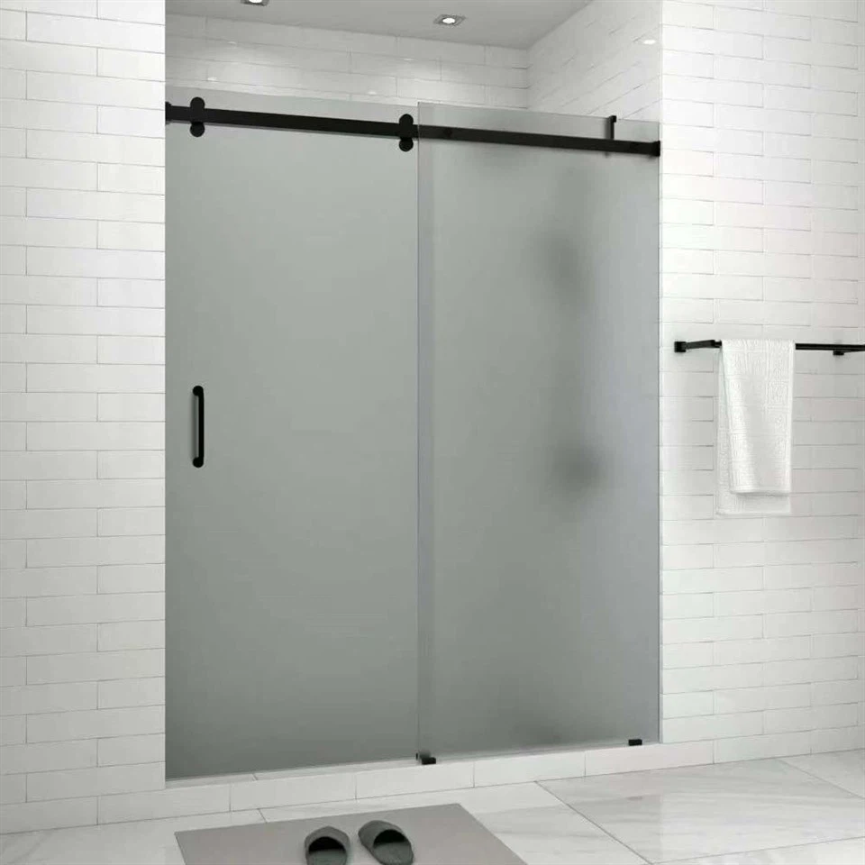 sliding glass shower doors black