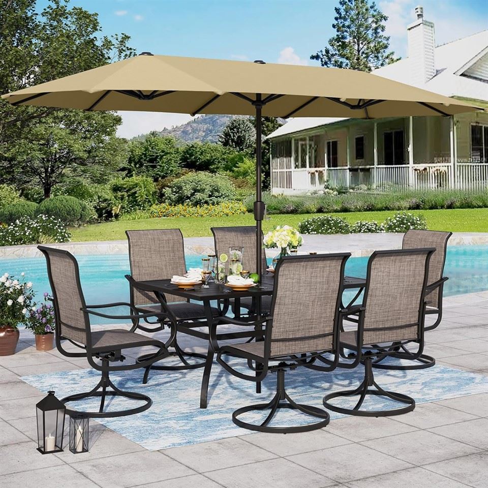 Garden Table Set With Parasol